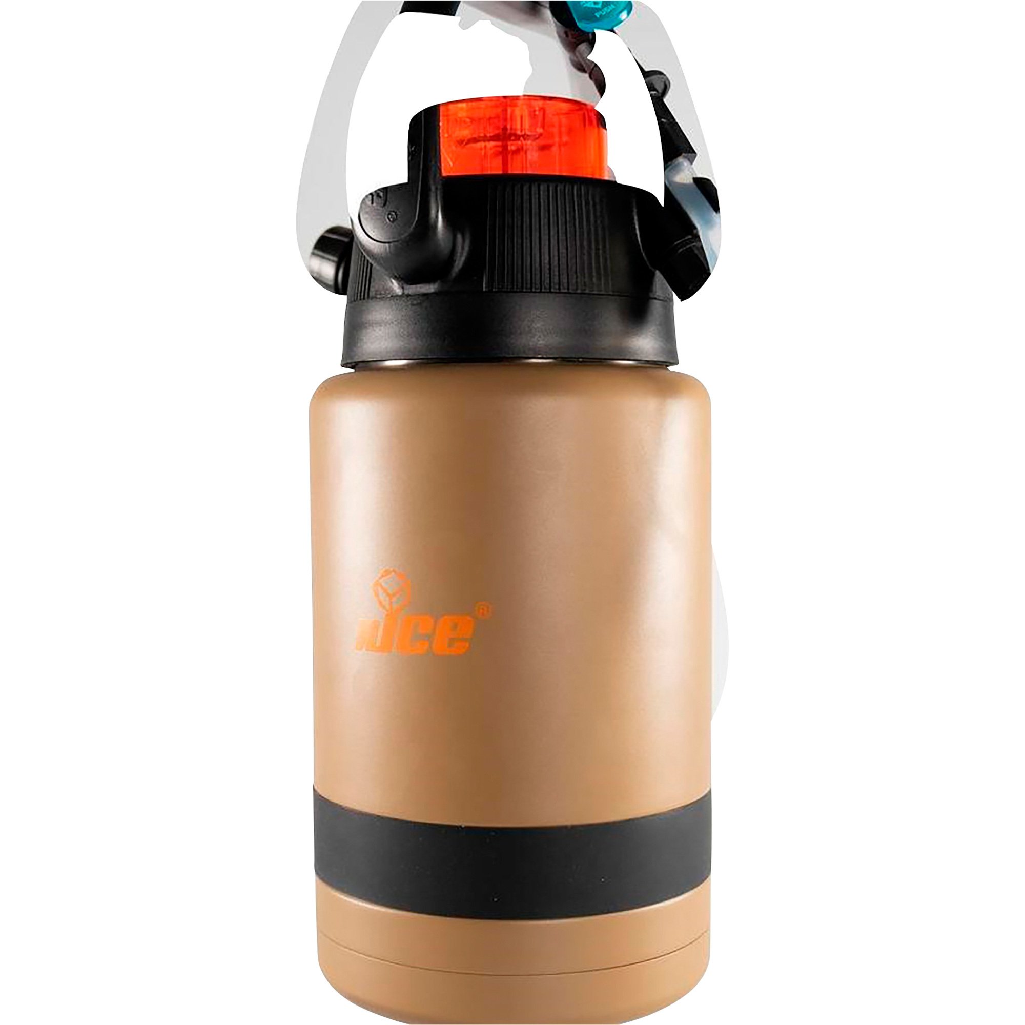 nICE Pump2Pour Stainless Steel Insulated Cooler with Hose and Spout — 1 Gallon, Tan, Model# TPF-520516